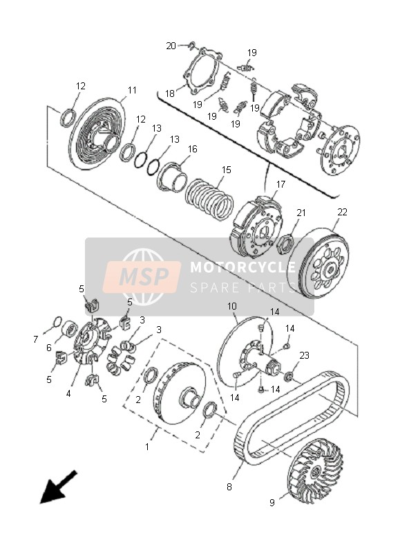 5KD166261100, Spring, Clutch Weight 1, Yamaha, 1